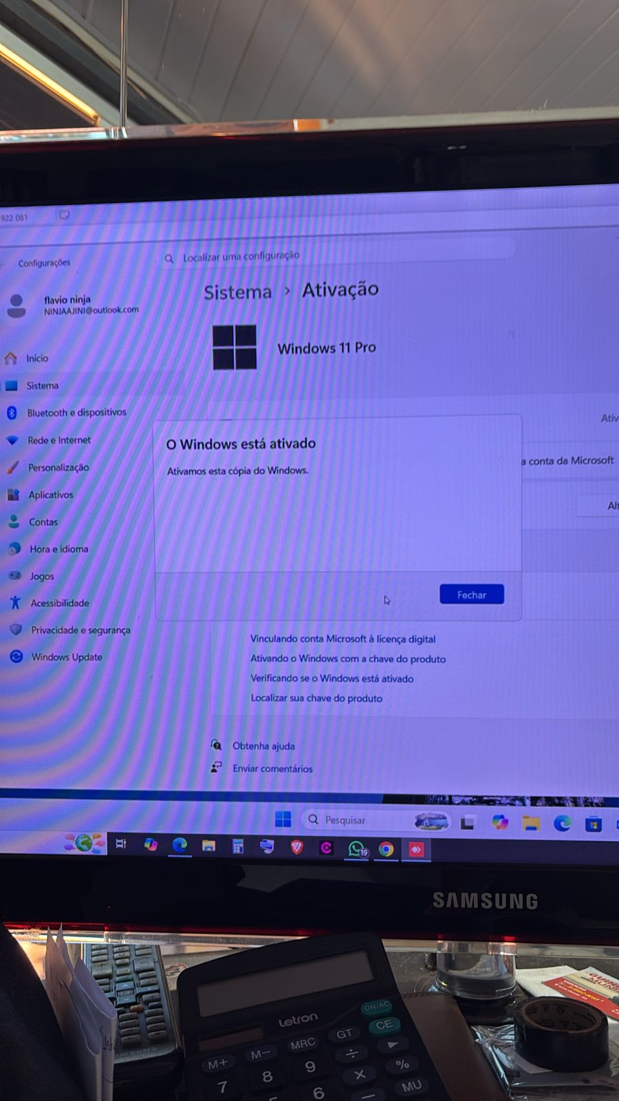 Foto enviada na avaliação
