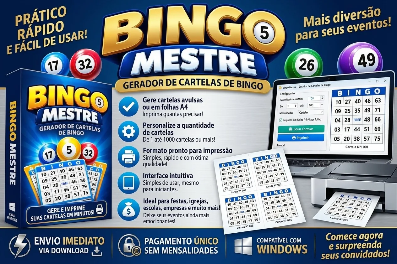 Gerador de Cartelas de Bingo - Bingo Mestre