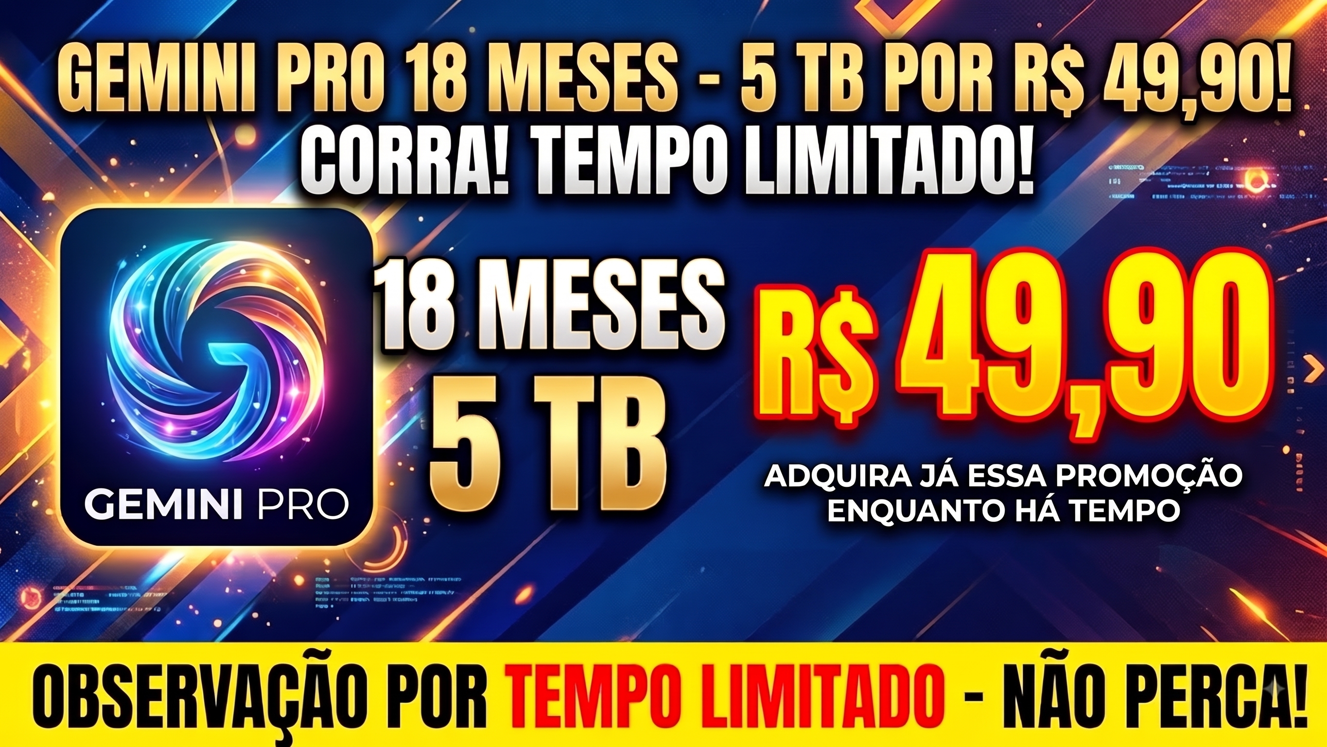 Google Gemini Advanced + 5TB Cloud 18 Meses Acesso no E-mail Próprio