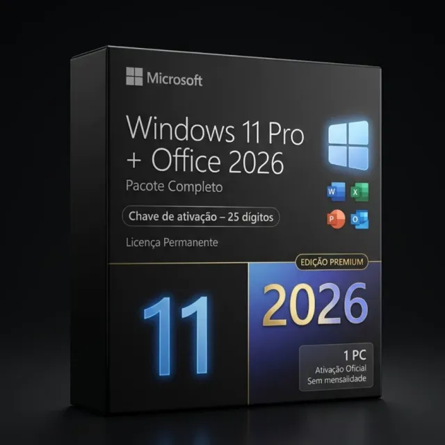 Windows 11 Pro + Office 2026 Pro Vitalicio – Envio Imediato